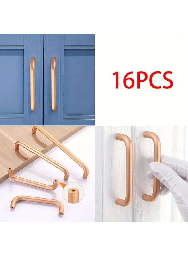 Rose Golden Cabinet Handles And Drawer Pulls 12 8cm Hole Spacing Modern Heavy Duty Alloy Hardware - Image 1